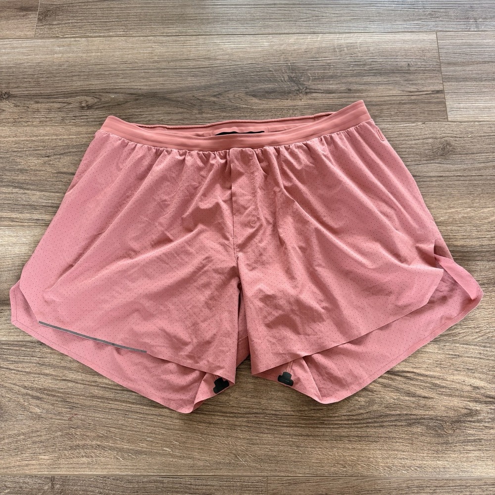 Lululemon Men's Fast And Free Lined Shorts, Blush, 6", Size XXLarge - LM7AU8S
